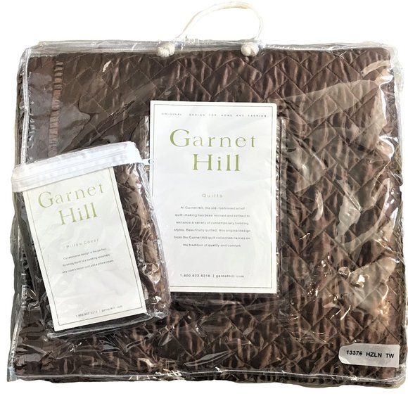 NEW Garnet Hill Silk Satin Quilt & Pillow Cover TW - Picture 1 of 9